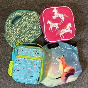 Four Colorful Kids Lunch Bags